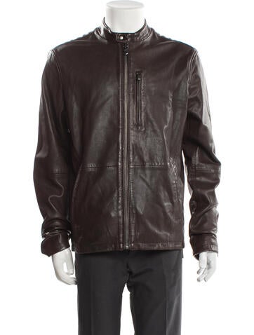 John Varvatos Outerwear Leather Moto Jacket M