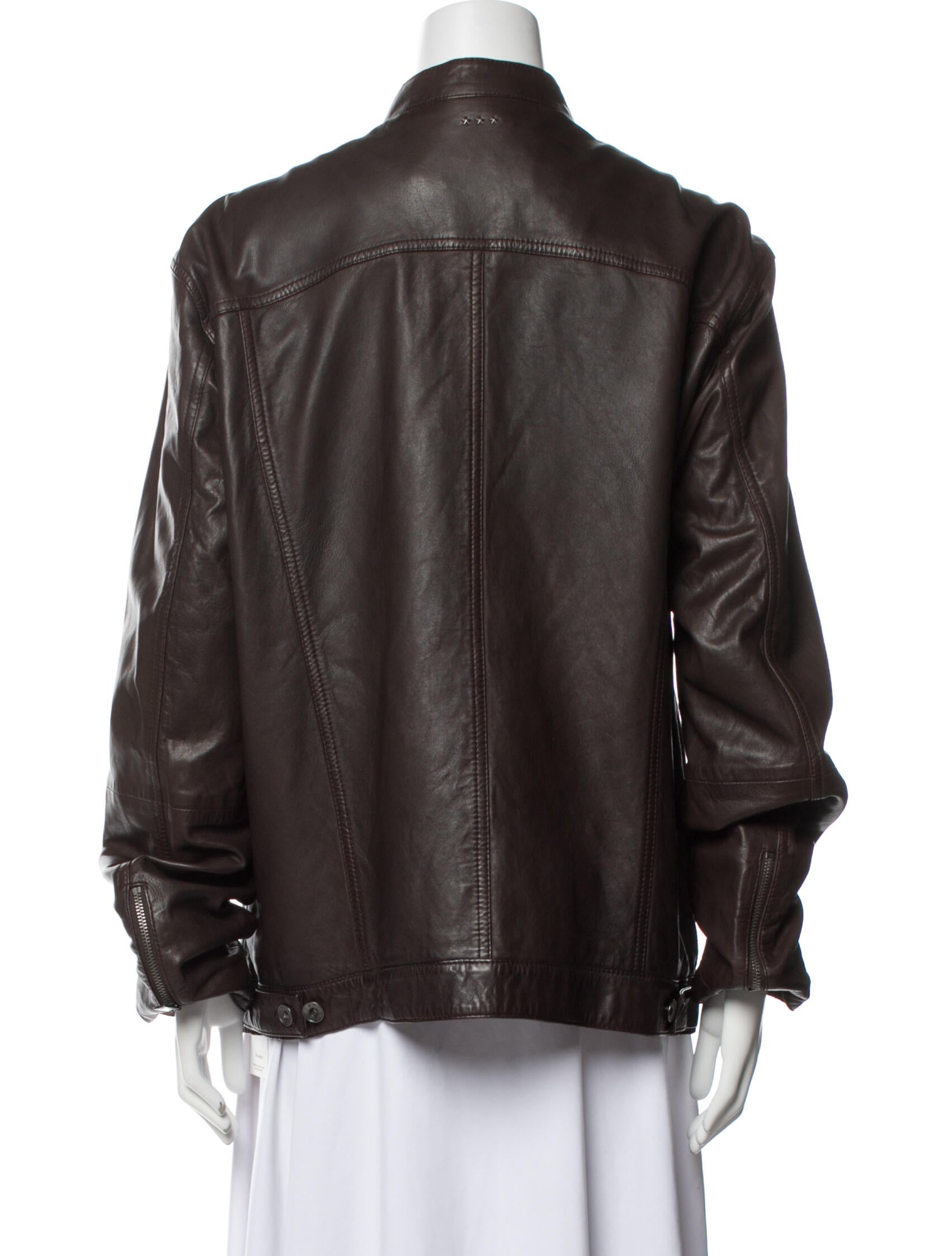 John Varvatos Leather Bomber Jacket