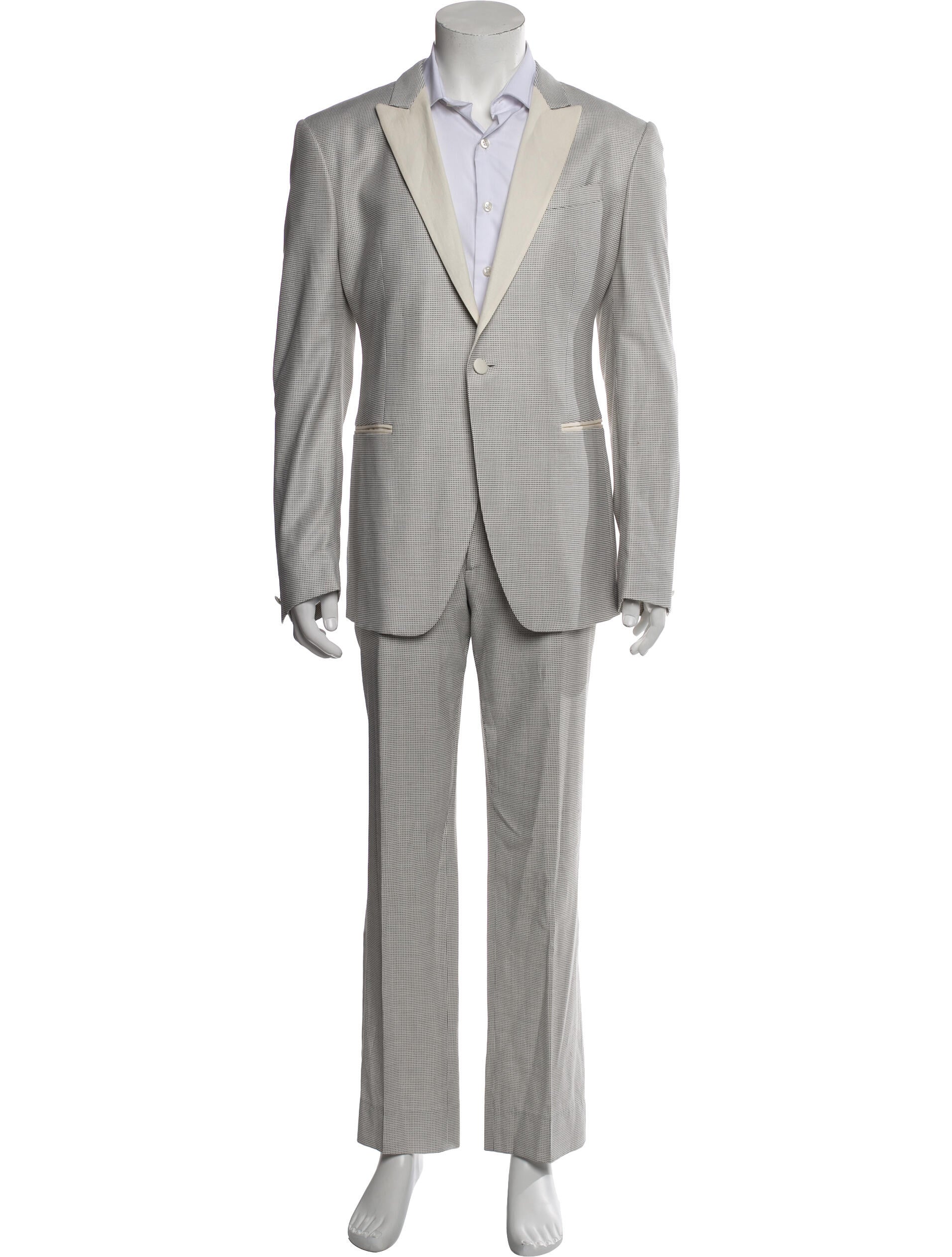 John Varvatos Plaid Print Two-Piece Suit Vest