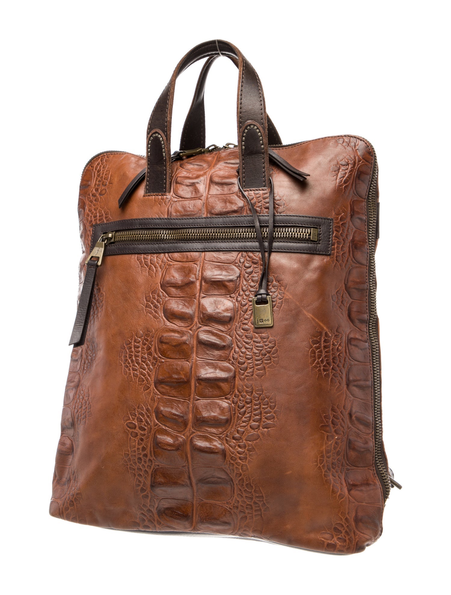 John Varvatos Leather Backpack Large