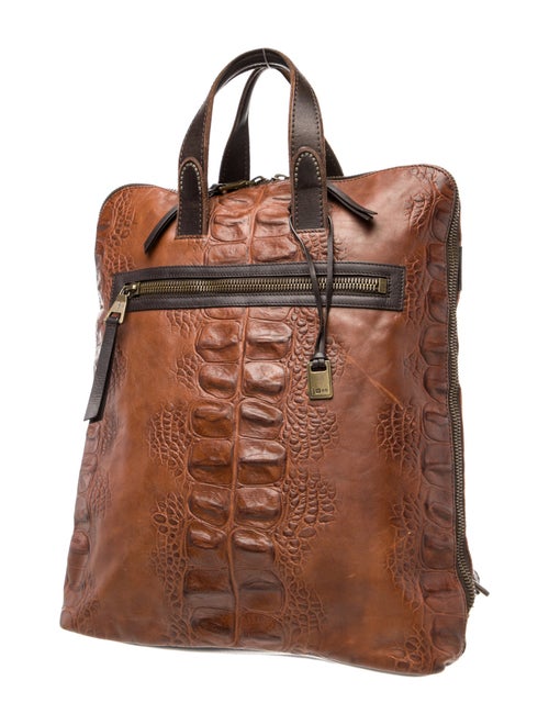 John Varvatos Leather Backpack Large