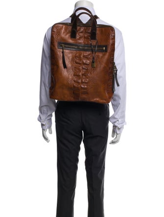 John Varvatos Leather Backpack Large