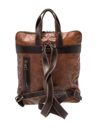 John Varvatos Leather Backpack Large