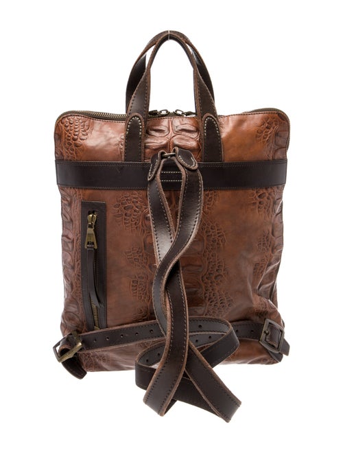 John Varvatos Leather Backpack Large