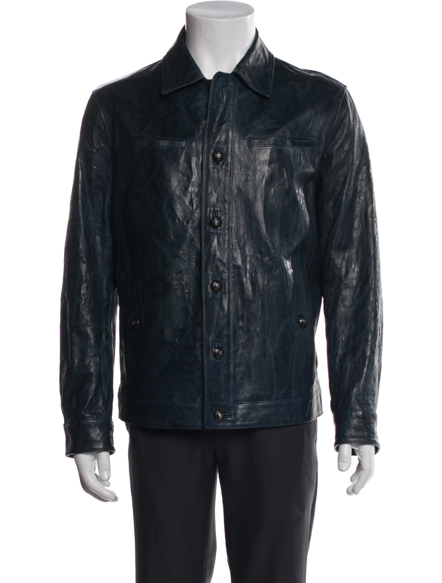 John Varvatos Distressed Leather Jacket