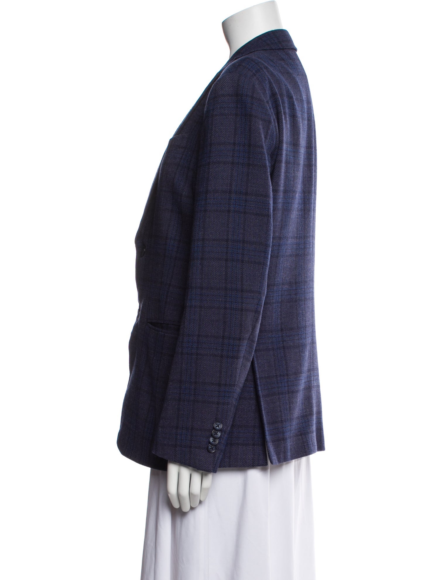 John Varvatos Wool Plaid Print Blazer