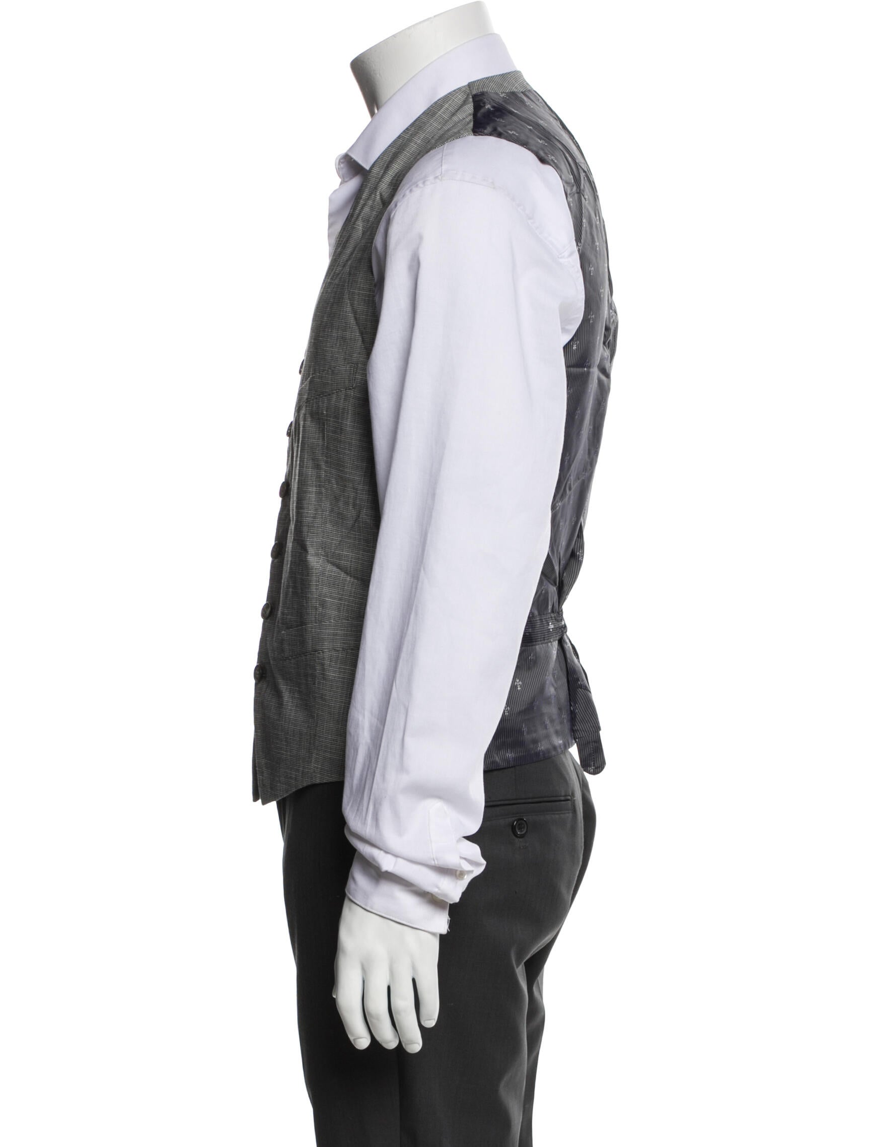 John Varvatos Plaid Print Vest