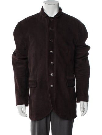 John Varvatos Eel Skin Plaid Print Utility Jacket