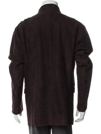 John Varvatos Eel Skin Plaid Print Utility Jacket