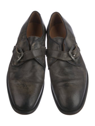 John Varvatos Saffiano Leather Monk Straps