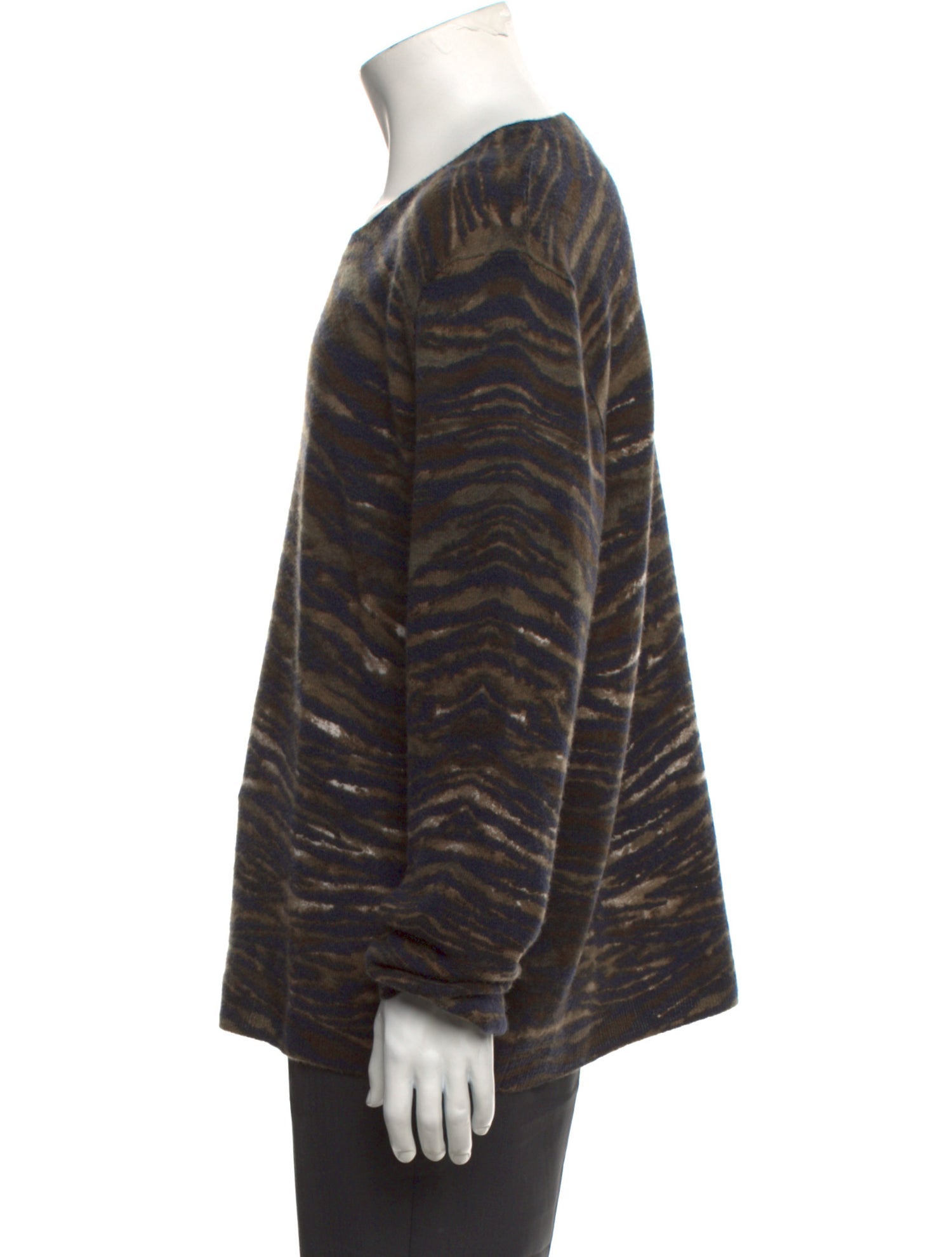 John Varvatos Striped Crew Neck Pullover