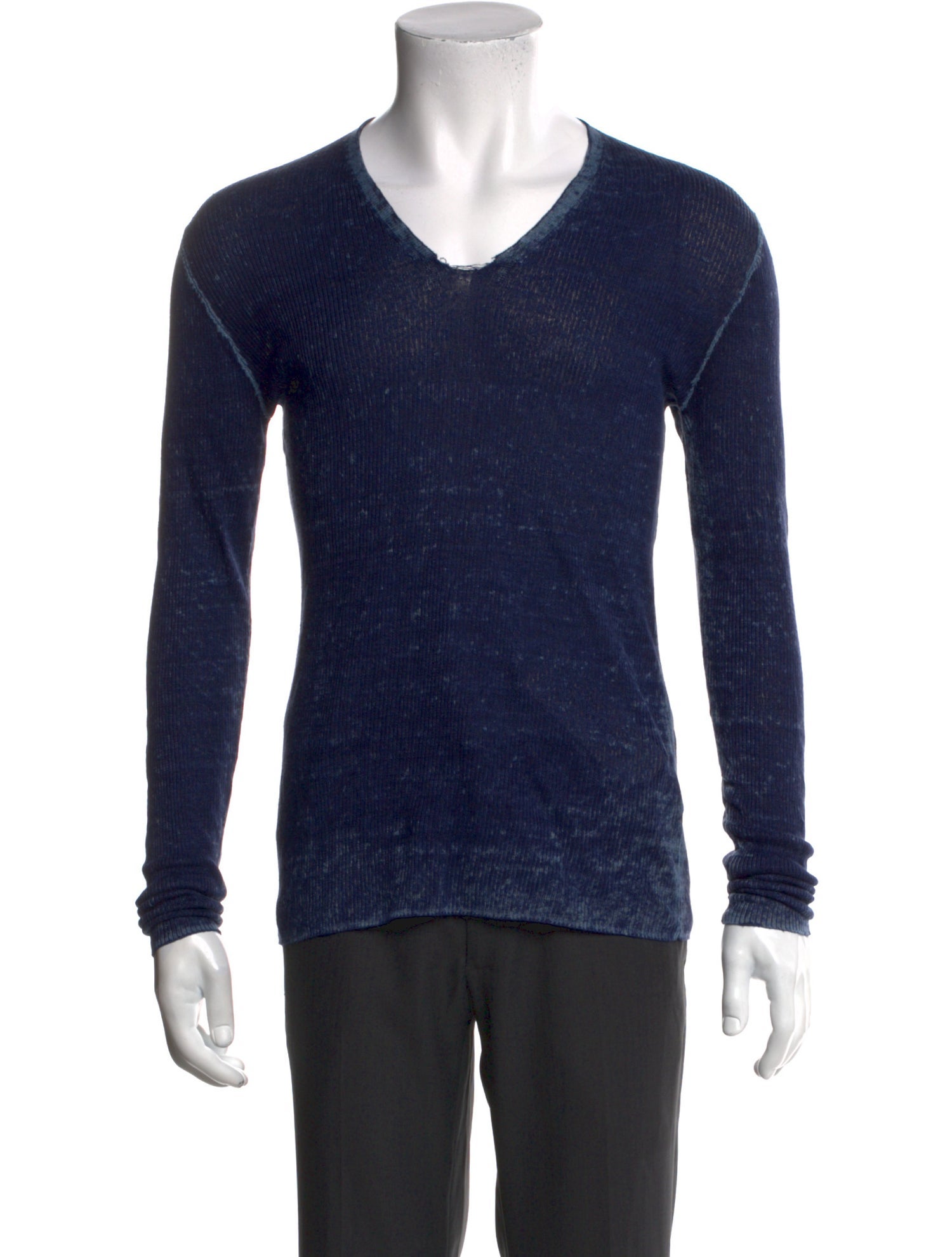 John Varvatos Linen V-Neck Sweatshirt