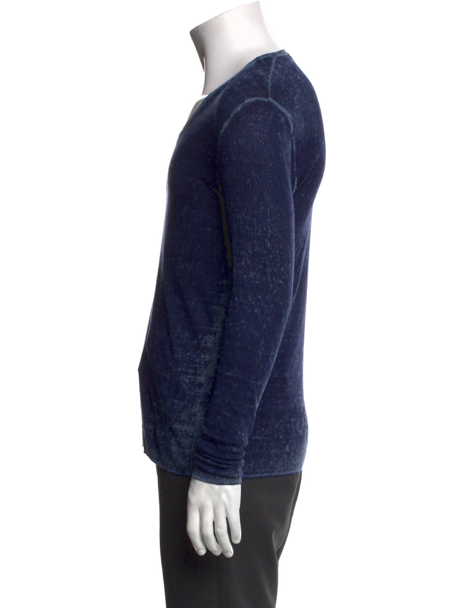 John Varvatos Linen V-Neck Sweatshirt