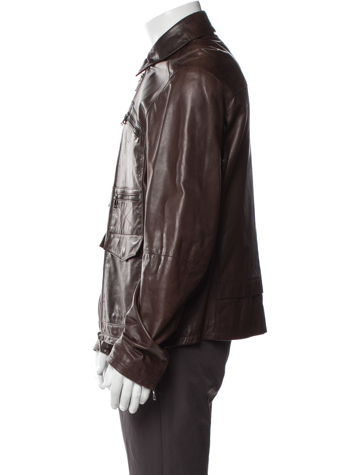 John Varvatos Leather Utility Jacket