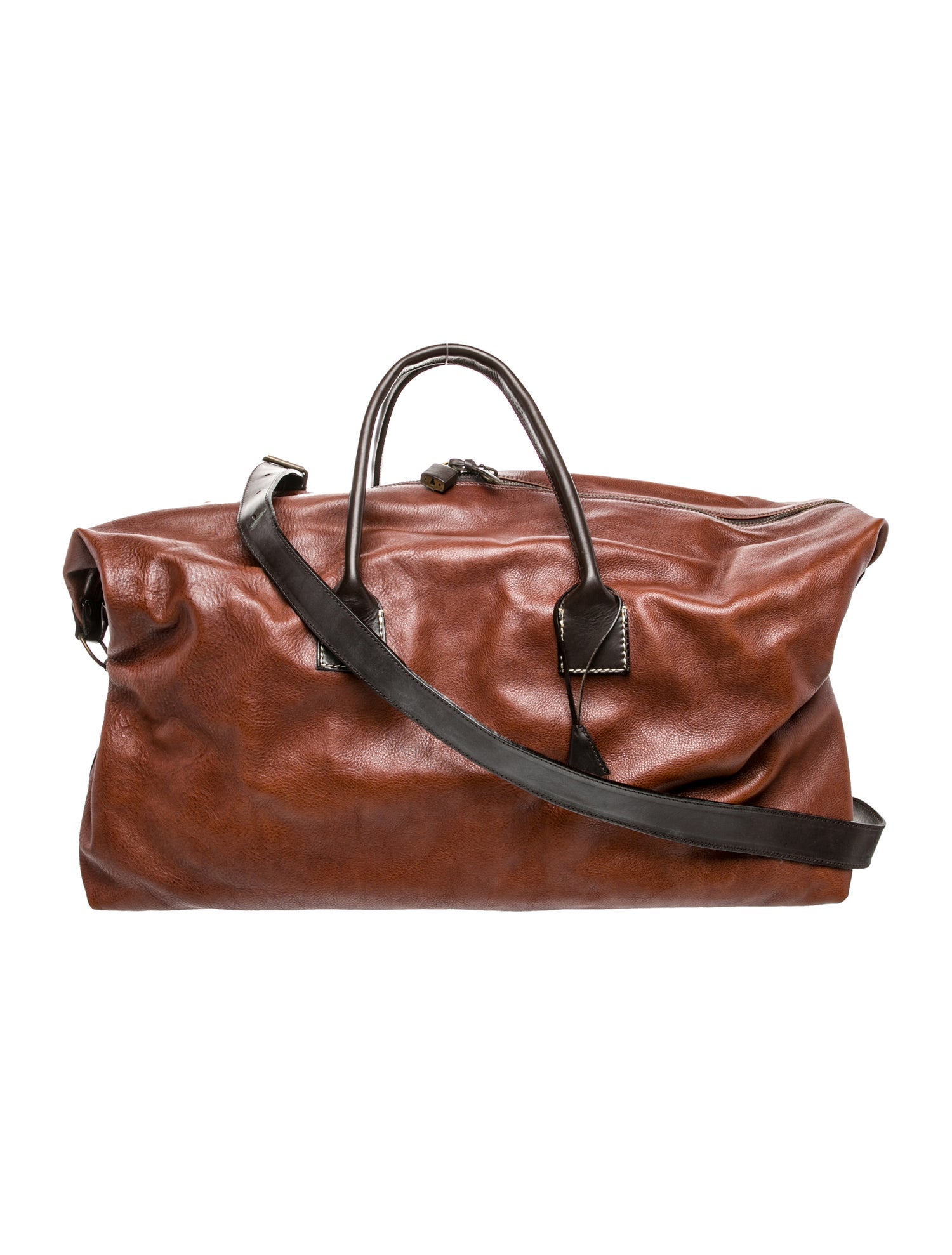 John Varvatos Leather Weekender Bag