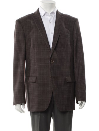 John Varvatos Wool Plaid Print Blazer