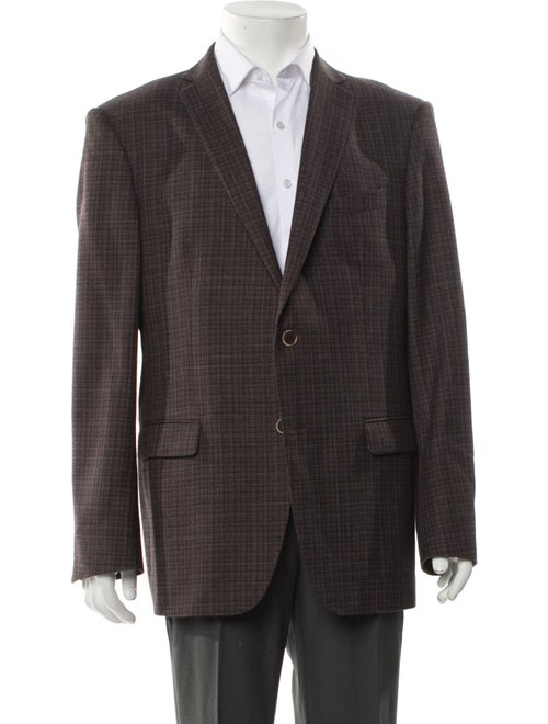 John Varvatos Wool Plaid Print Blazer