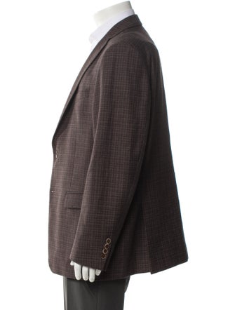 John Varvatos Wool Plaid Print Blazer