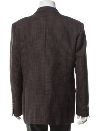 John Varvatos Wool Plaid Print Blazer