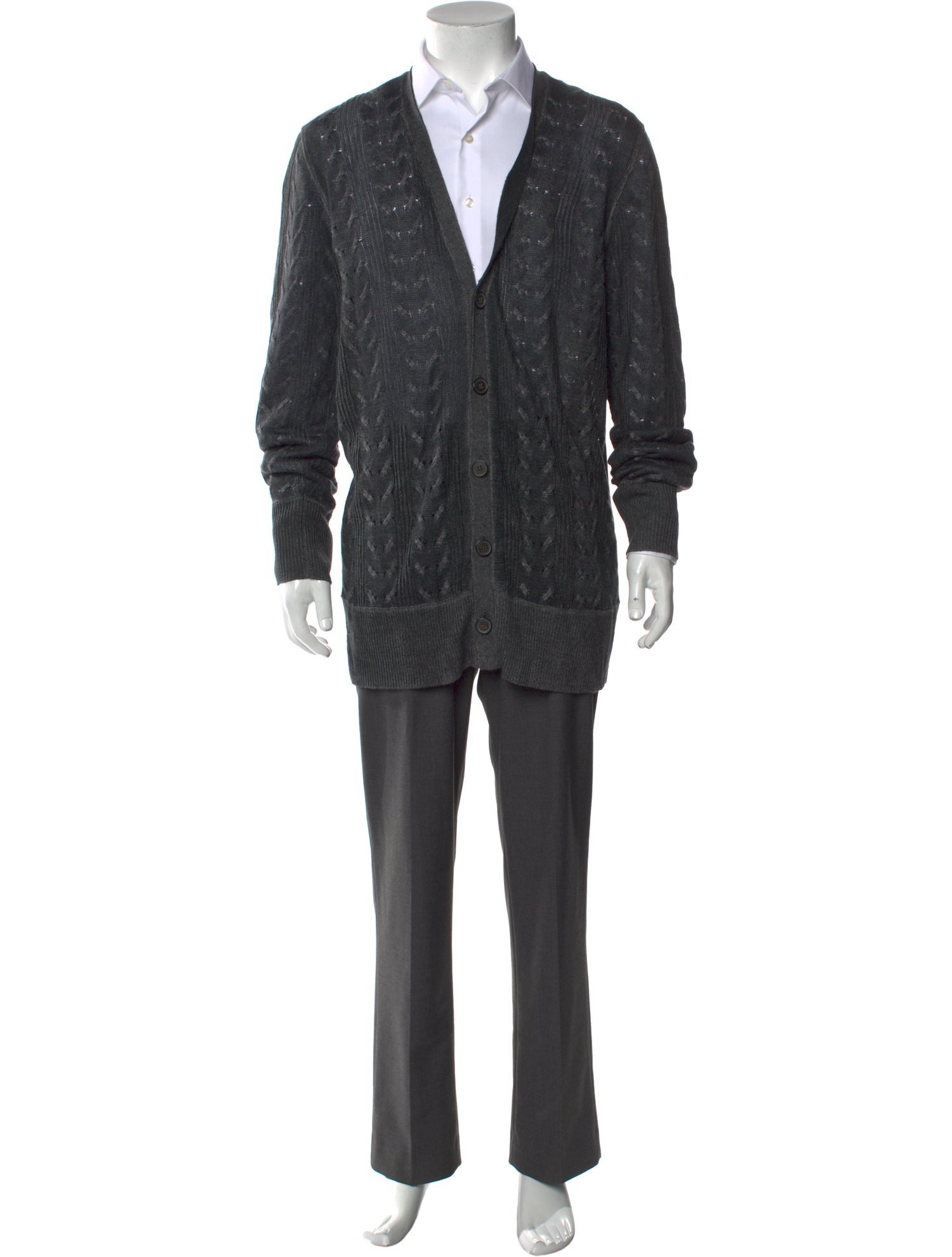 John Varvatos Linen V-Neck Cardigan