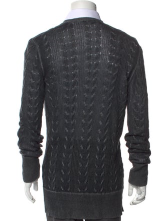 John Varvatos Linen Patterned Cardigan