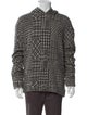 John Varvatos Plaid Print Mock Neck Cardigan