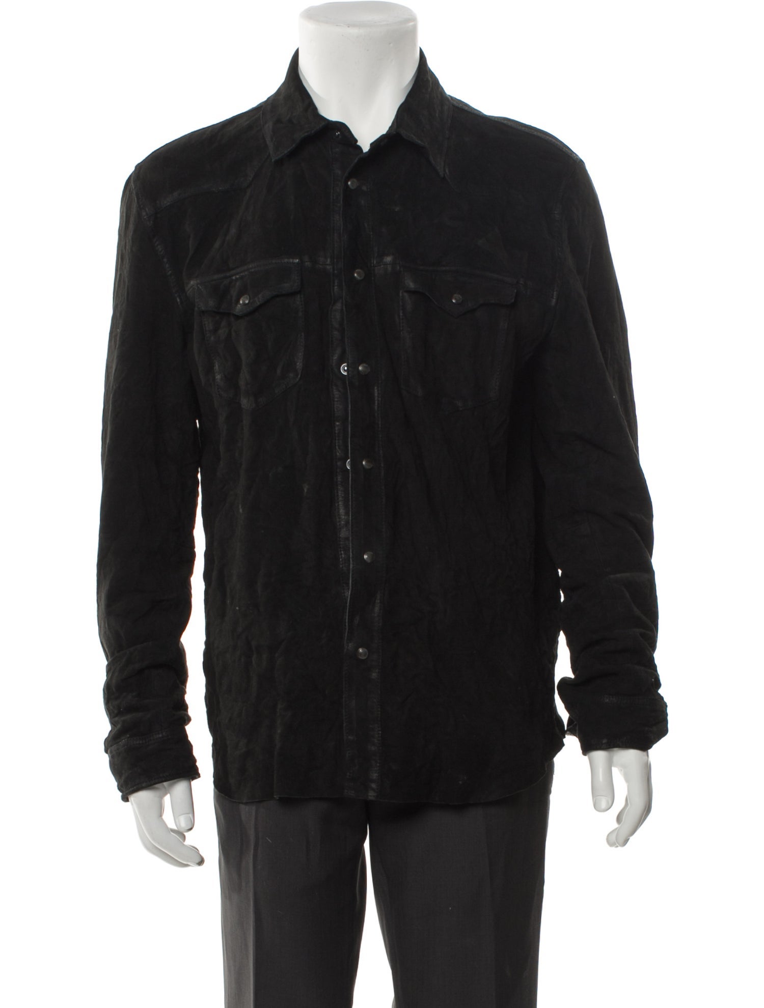 John Varvatos Goat Leather Trucker Jacket