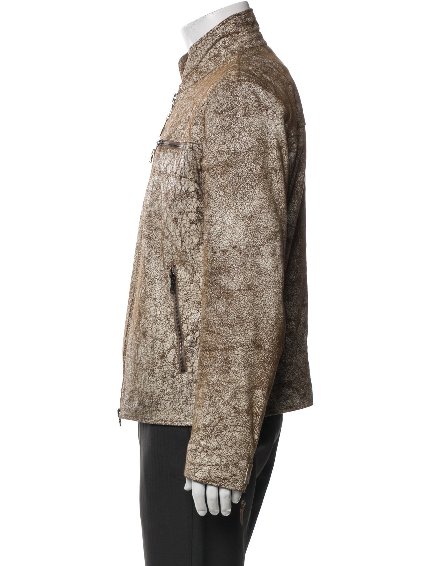 John Varvatos Suede Printed Trucker Jacket