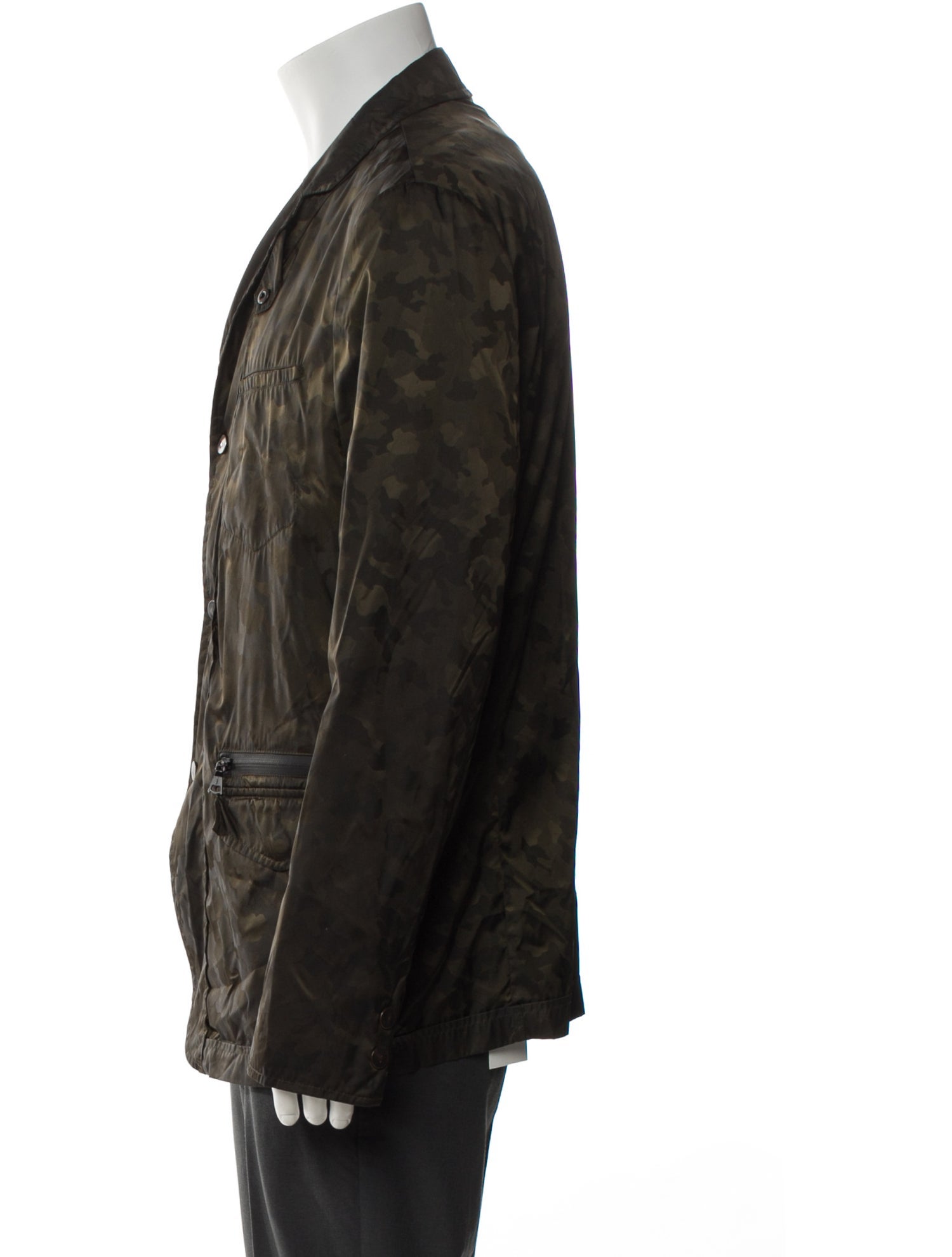 John Varvatos Silk Camouflage Print Utility Jacket