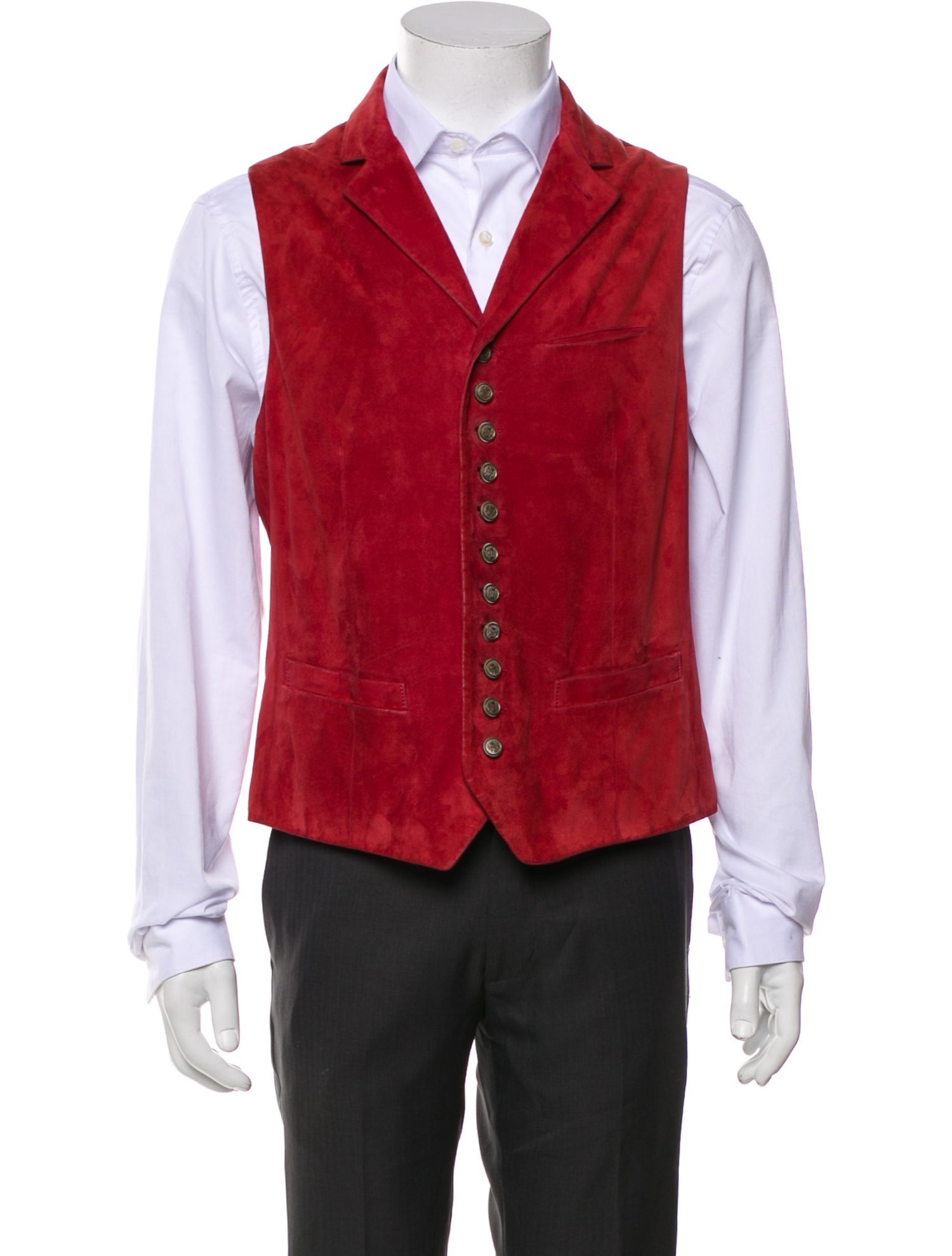 John Varvatos Goat Leather Suit Vest