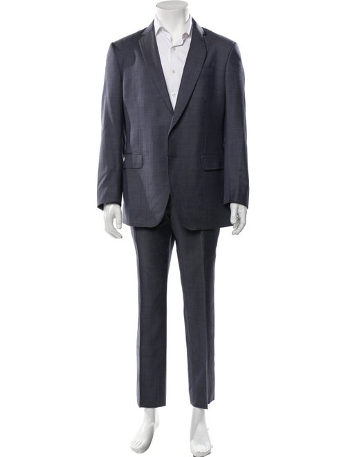 John Varvatos Virgin Wool Plaid Print Two-Piece Suit