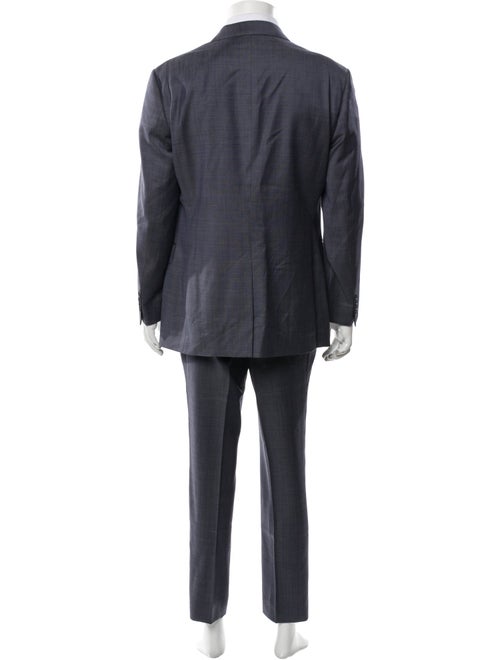 John Varvatos Virgin Wool Plaid Print Two-Piece Suit