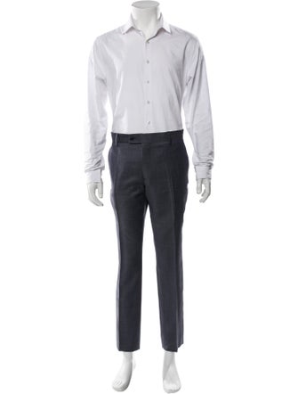 John Varvatos Virgin Wool Plaid Print Two-Piece Suit