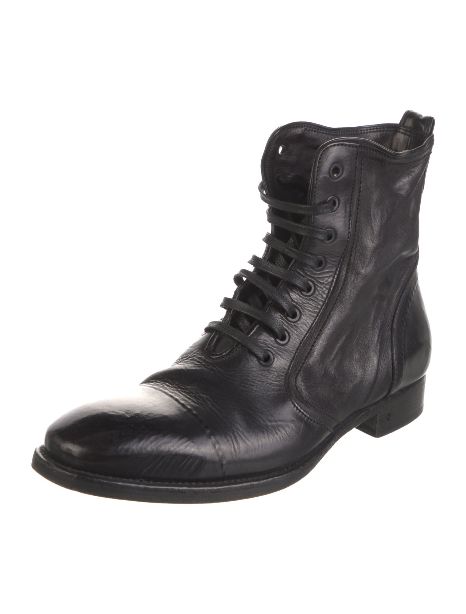 John Varvatos Leather Lace-Up Boots