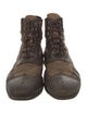 John Varvatos Leather Lasercut Accents Lace-Up Boots
