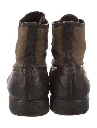 John Varvatos Leather Lasercut Accents Lace-Up Boots