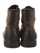 John Varvatos Leather Lasercut Accents Lace-Up Boots