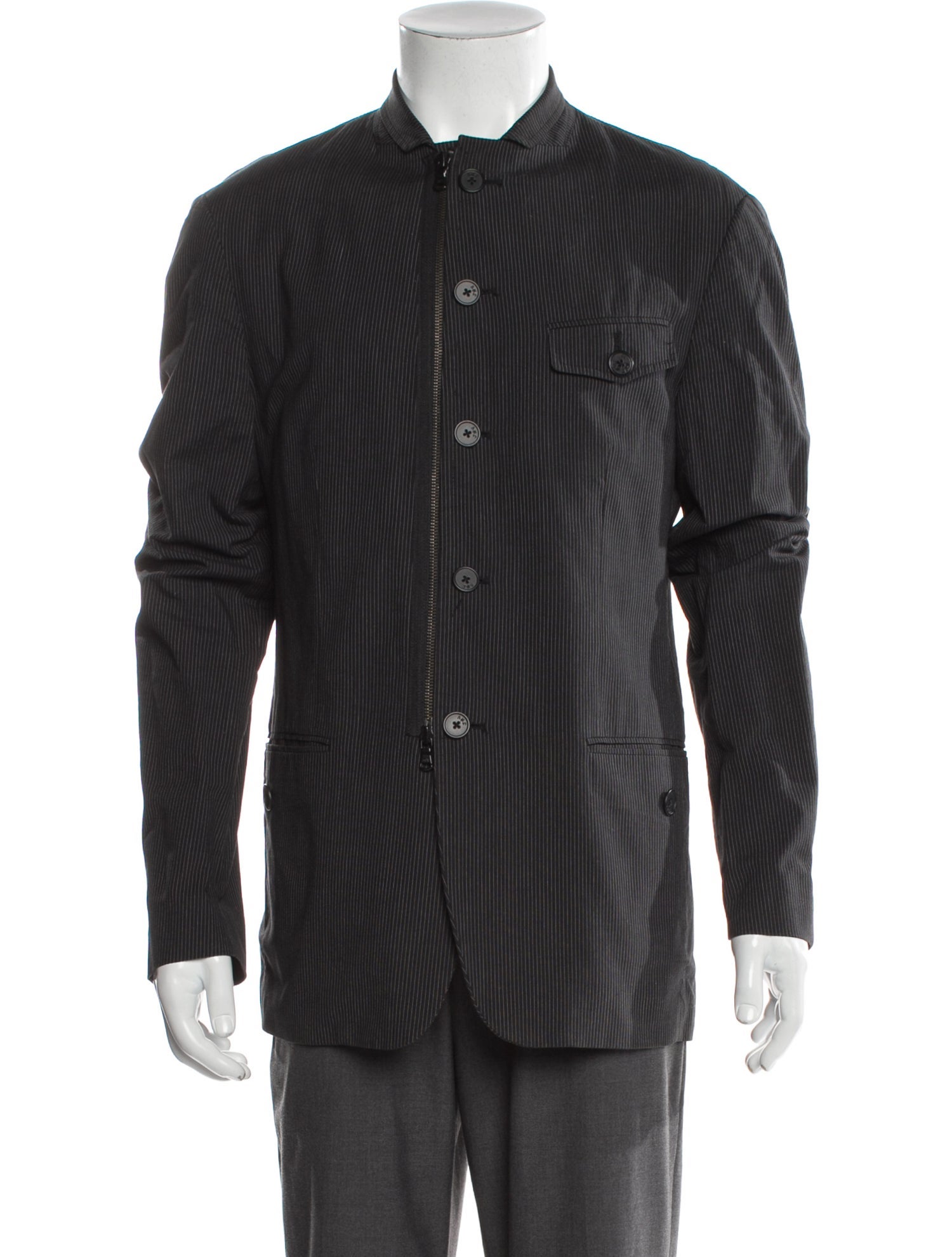 John Varvatos Striped Utility Jacket