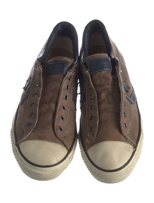 John Varvatos Leather Printed Sneakers