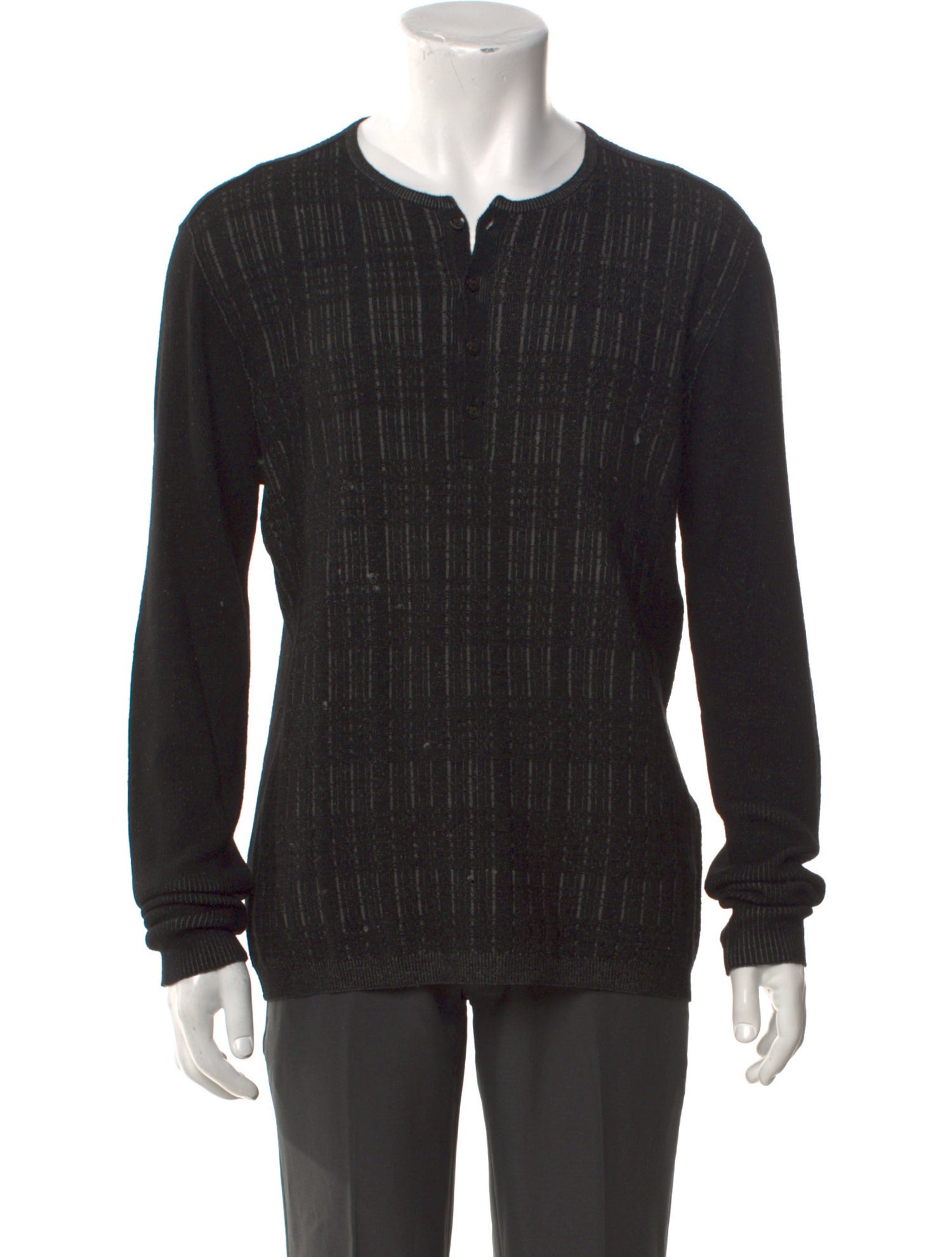 John Varvatos Wool Crew Neck Polo Sweater