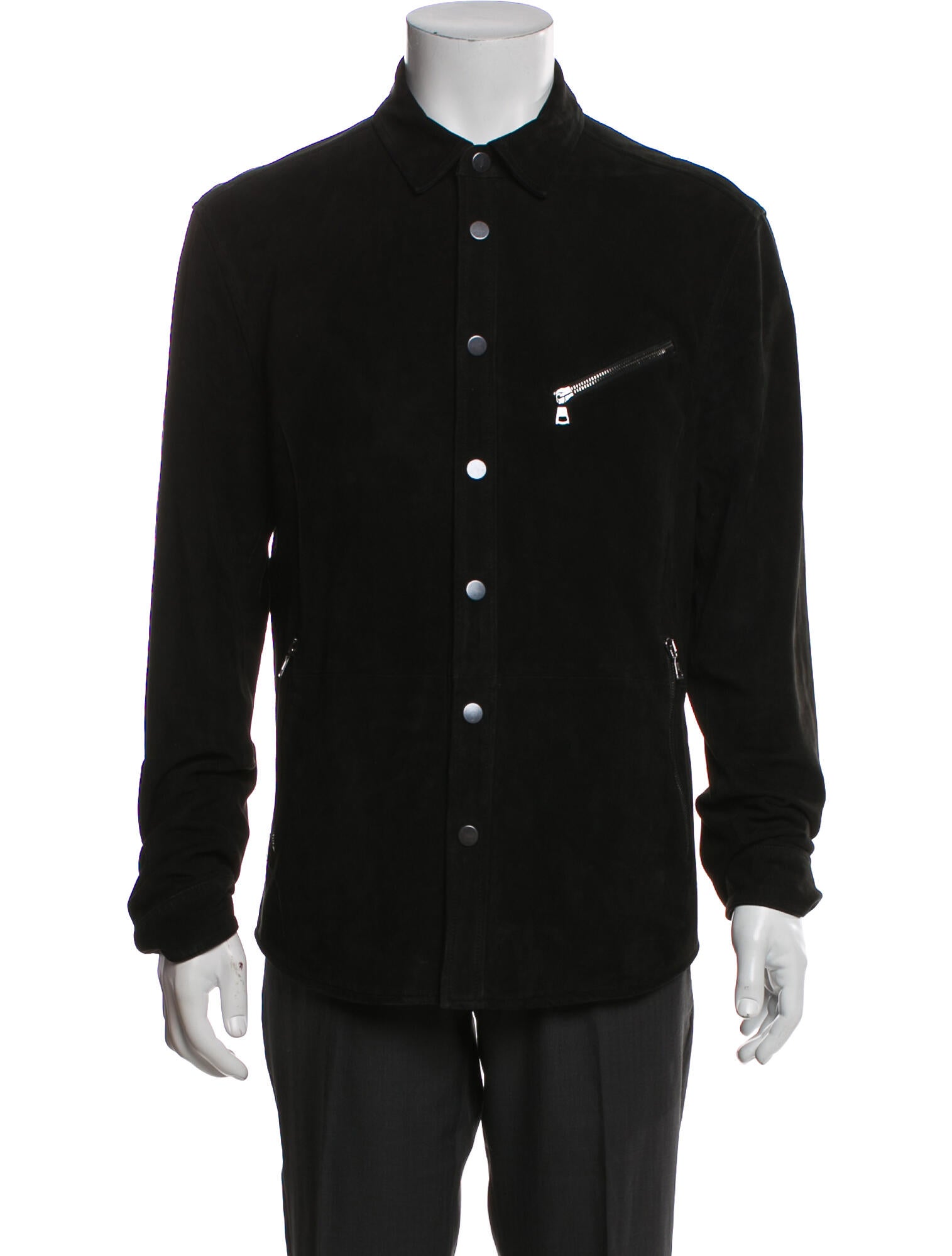 John Varvatos Goat Leather Utility Jacket