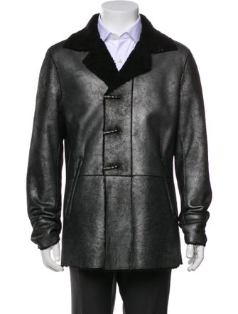 John Varvatos Leather Peacoat