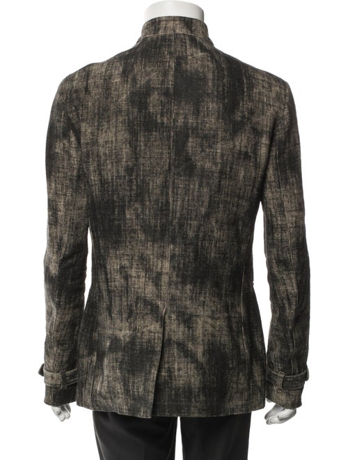 John Varvatos Linen Plaid Print Utility Jacket