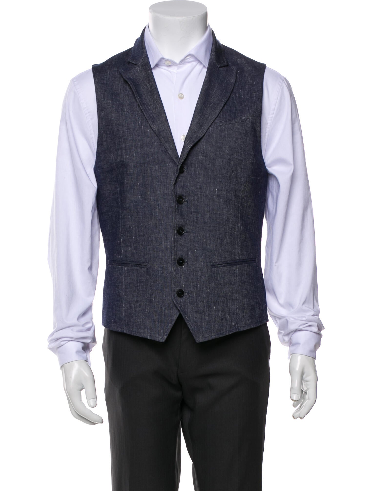 John Varvatos Leather Trim Embellishment Suit Vest