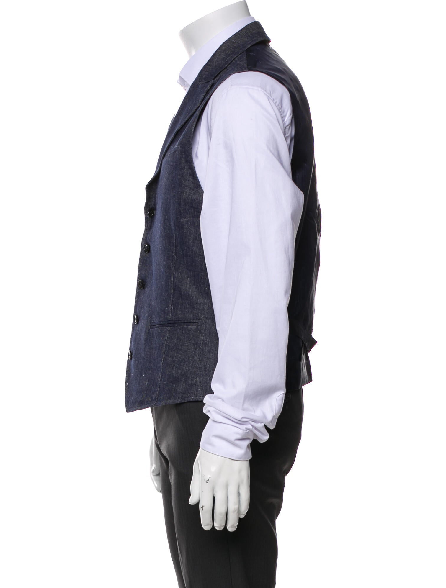 John Varvatos Leather Trim Embellishment Suit Vest