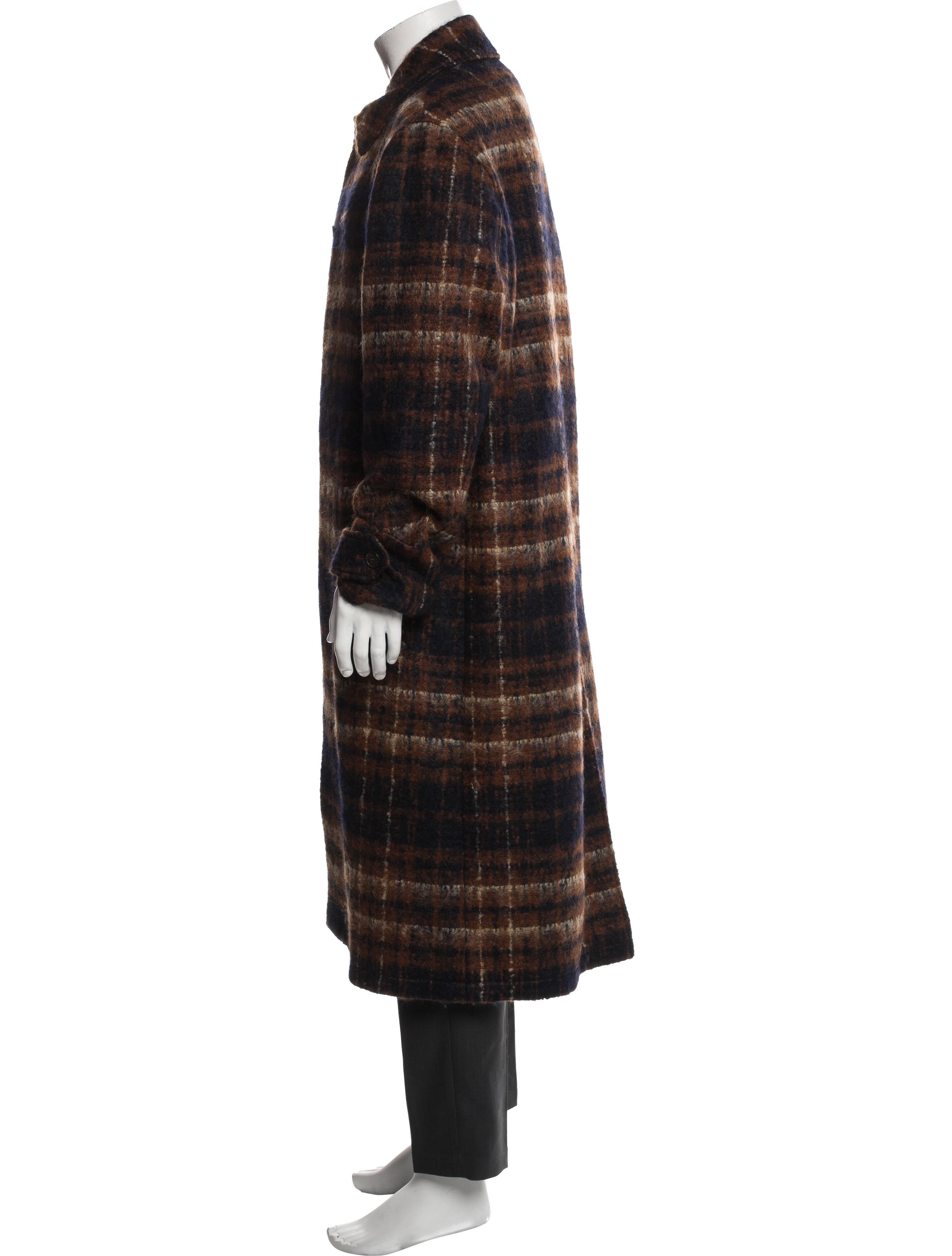 John Varvatos Plaid Print Overcoat w/ Tags