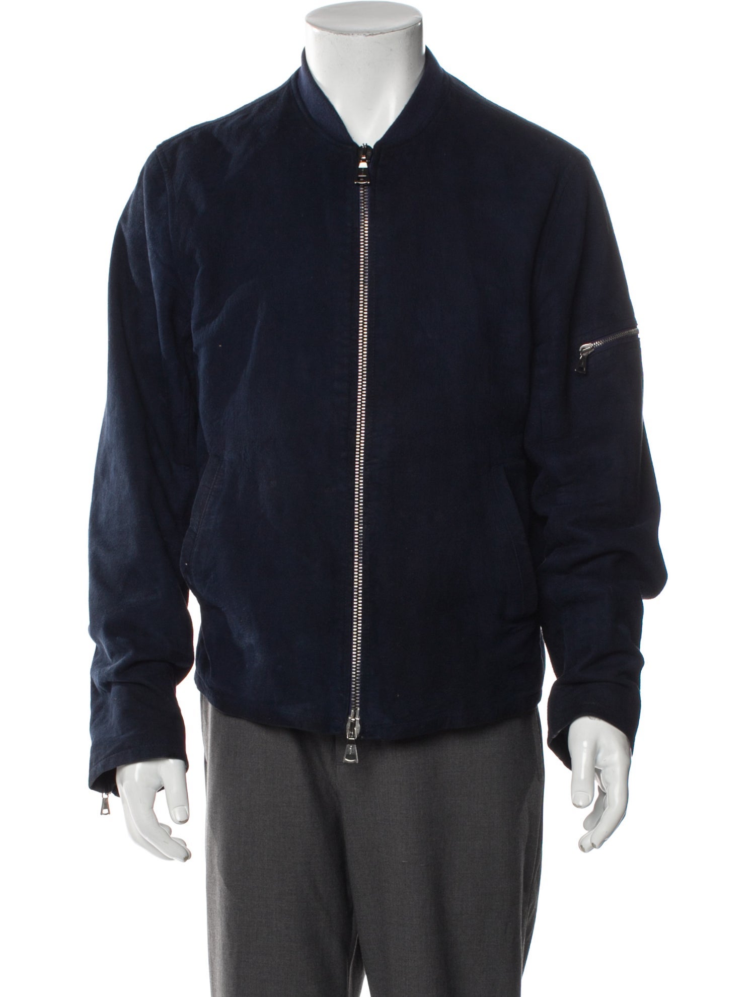 John Varvatos Leather Bomber Jacket