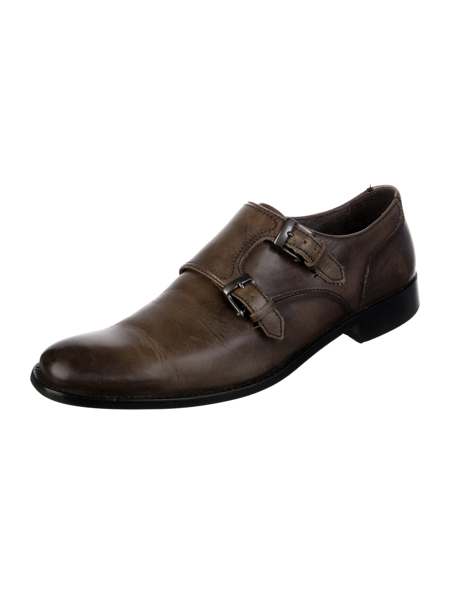 John Varvatos Leather Monk Straps