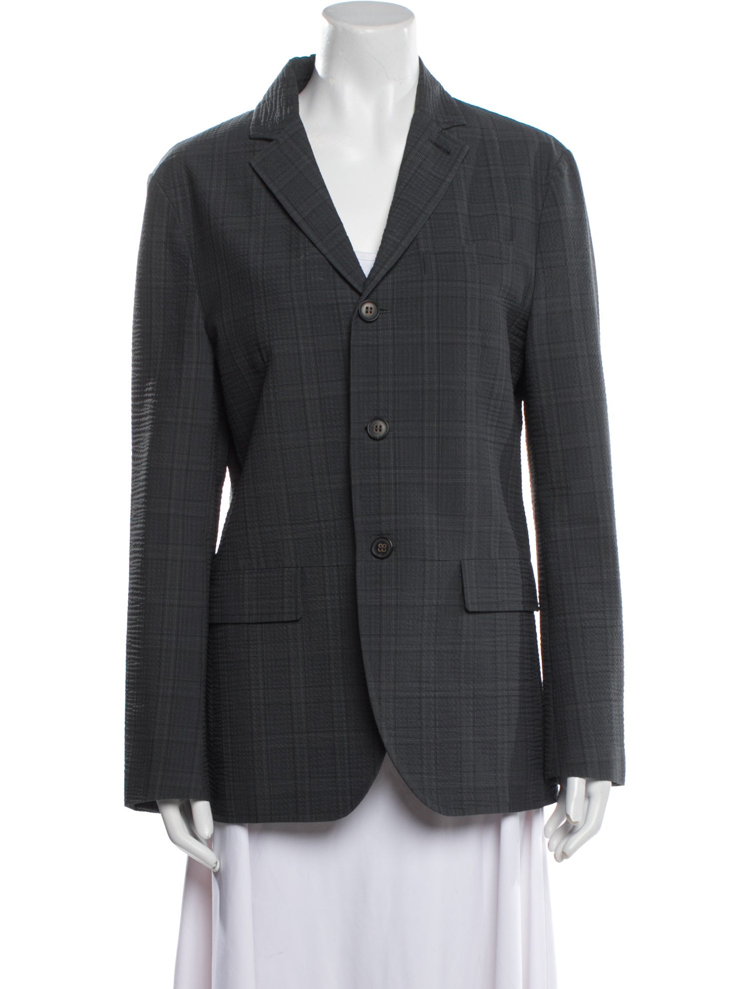 John Varvatos Wool Plaid Print Blazer