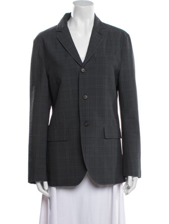 John Varvatos Wool Plaid Print Blazer